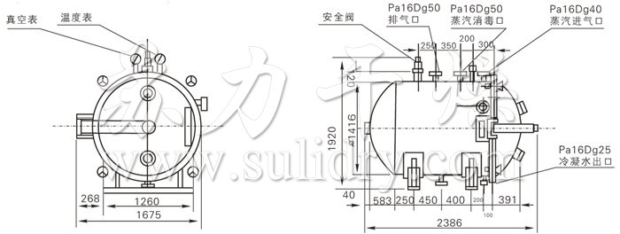 圓形靜態(tài)真空干燥機(jī)結(jié)構(gòu)示意圖